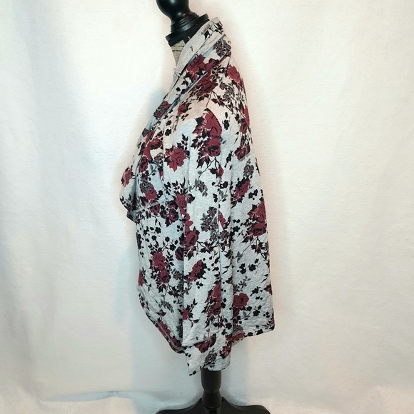 Kensie Womens Floral Sweater Jacket Medium - Picture 2 of 7
